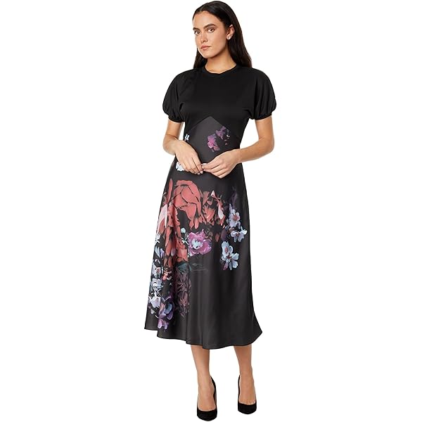 Ted Baker Gilliaa Printed Mini Fit-and-Flare with Puff