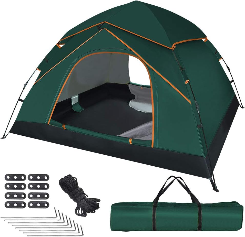 GEEDIAR Automatic Pop Up Tent 3-4 Person Waterproof UV 210T 210D Carry Bag