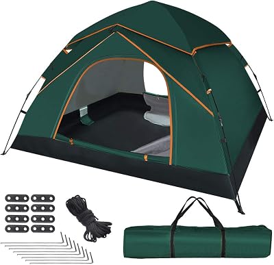 GEEDIAR Automatic Pop Up Tent 3-4 Person Waterproof UV 210T 210D Carry Bag