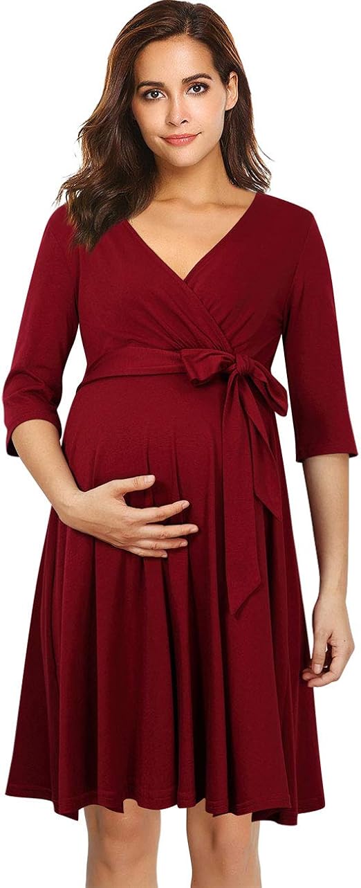wrap around maternity dress
