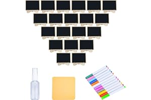 20 Pcs Mini Chalkboard Signs with Stand, Food Signs for Party Buffet, Table Numbers, Place Cards Display, Weddings, Buffet, S