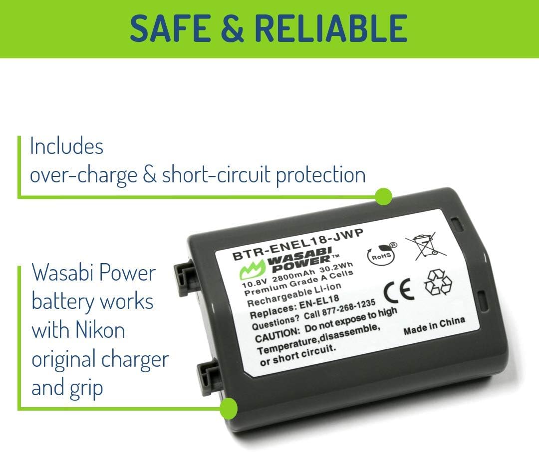 Wasabi Power Battery for Nikon EN-EL18 and Nikon D4, D4S, D5 : Digital Camera Batteries : Camera & Photo