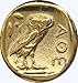 Golden Artifacts Athena Owl, Goddess of Wisdom, (2 Versions), Percy Jackson Books, Teen Gift, Greek Coins (12-G+77-G)