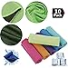 Peicees 10 Pack Microfiber Cooling Towels for Neck Sports Gym Workout Cooling Towel, 40x12 Inches Fast Drying Super Absorbent Compact Lightweight for Climbing Camping Travel Beach