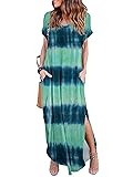 HUSKARY Women's Summer Maxi Dress Casual Loose