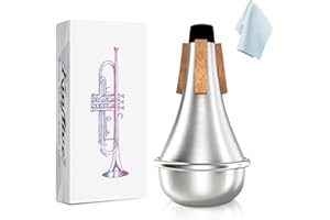 Kuylive Trumpet Mute，Lightweight Aluminum Practice Trumpet Mute Silencer for Jazz Classic, Excellent for Practice or Performance，Silver