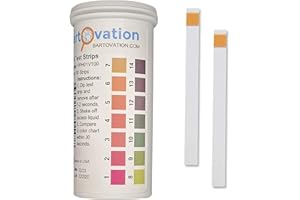 pH 1-14 Wide Range Test Strips [Moisture-Proof Vial of 100 Strips] Made in USA
