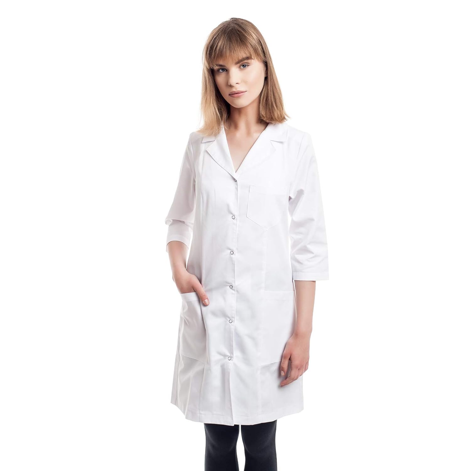 Vest Albus Women's Stylish Medical White Lab Coat Uniform Ladies Nurse