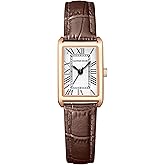 GAOFAN HOUR Gold Watches for Women with Casual Leather Straps, Rectangular Retro Case Roman Dial Gold Watch Waterproof
