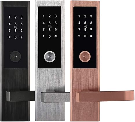 Amazon Co Jp Bluetoothドアロック キーレスデジタルキーパッドロック スマート電子ロック ホームエントリ Rfidカード 4つのロック解除方法 ブラック 123 715 526 ホーム キッチン