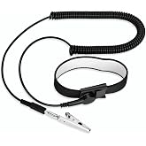 FRXIE Anti Static Wrist Strap, Adjustable ESD Wrist Strap | Alligator Clip, Extra Long Cord, Grounding Bracelet for PC Building Electronics Repair [Regular Size]