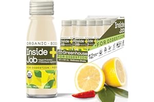 Greenhouse Juice Organic Inside Job Wellness Shots, Cold Pressed Digestive Aid with Apple Cider Vinegar, Lemon, and Cayenne I