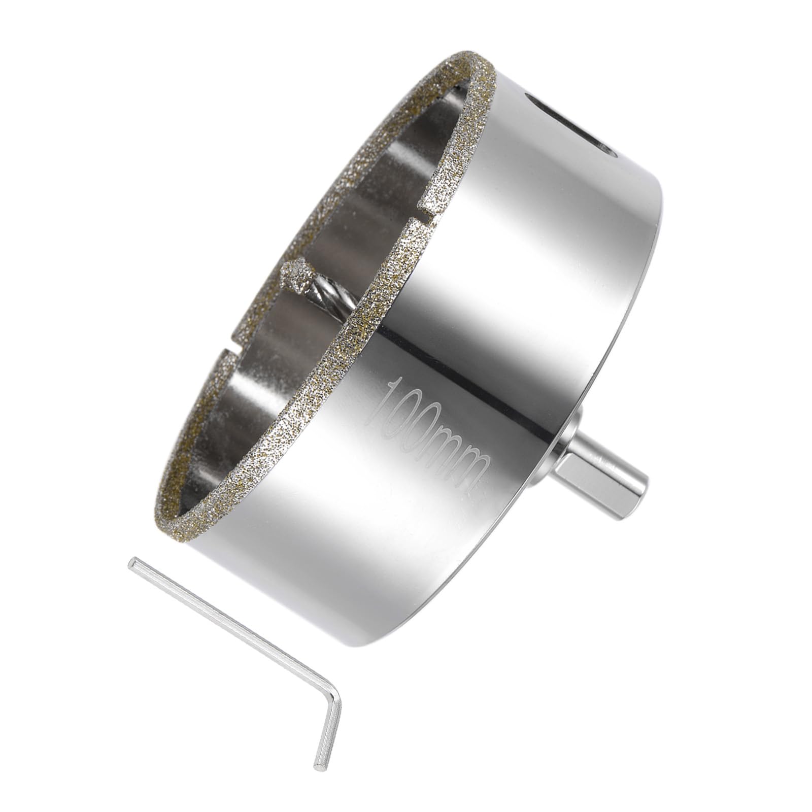 CoCud Diamond Hole Saws Drill Bits, 100mm / 3-15/16" Drilling Diameter, White Zinc Plated with Center Guide Drill Bit - (Applications: for Glass Ceramic Tiles Marble Stone)