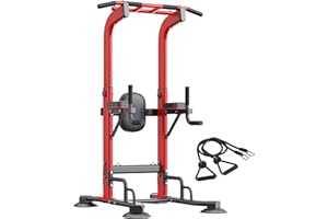 SogesHome Pull Up Bar and Dip Station, Heavy Duty Adjustable Home Gym Equipment for Strength Training, Multifunctional Workou