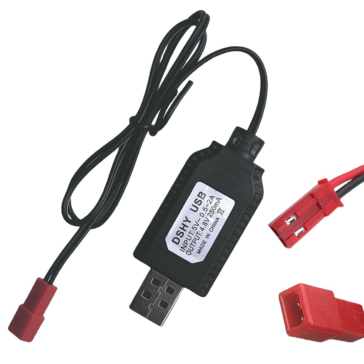 Photo 1 of 4.8V USB Charger Cable with JST 2 Pin Plug Compatible RC Car RC Plane RC Tank RC Boat and Other Remote Control Toys for Universal 4.8V 2S Lipo Battery (1)