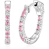 SUNFEEL Hoop Earrings for Women Cubic Zirconia Diamond Hoop Earrings Huggie Hoop Earring Women Earrings Earring for Men 925 Sterling Silver