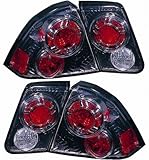 Honda Civic Sedan Replacement Tail Light Assembly (Inner and Outer, Gun Metal) - 1-Pair