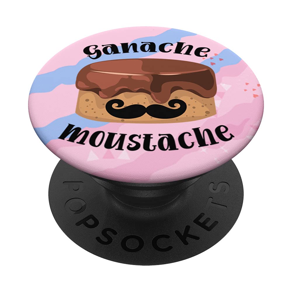 Ganache Moustache Cooking Chocolate Cake Pun Funny Bake Pink PopSockets Swappable PopGrip