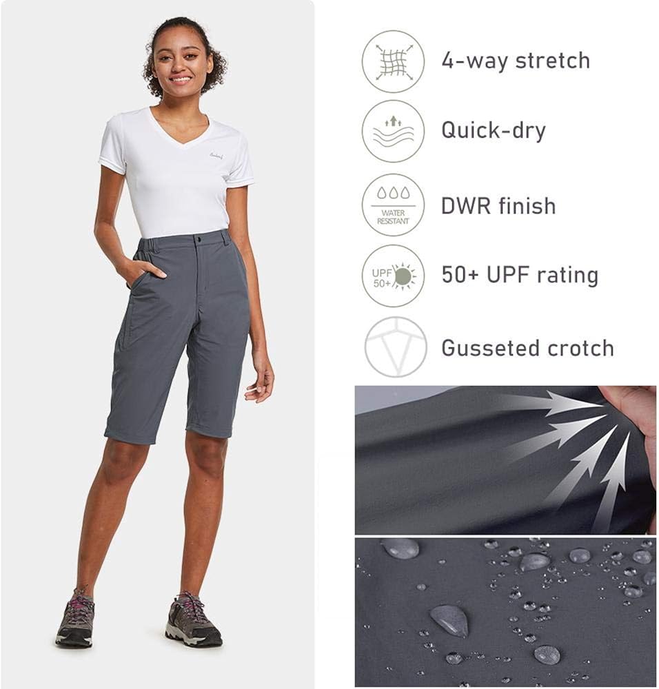 BALEAF Women's Quick Dry Stretch Hiking Camping Shorts Lightweight Water Resistant Summer Cargo Pants Travel: Clothing