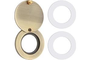 HOJLKLD Peephole Cover, Solid Brass Privacy Door Viewer Cover with Double-Sided Self-Adhesive Tape for 5/8 inch Diameter Door Peephole (1, Antique Bronze)
