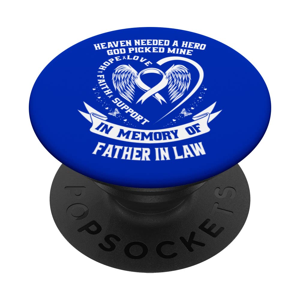 White In Memory of My Father In Law Lung Cancer Awareness PopSockets Swappable PopGrip