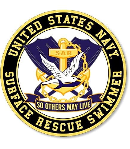 Amazon.com - Round SAR Naval Surface Rescue Swimmer Sticker (Navy