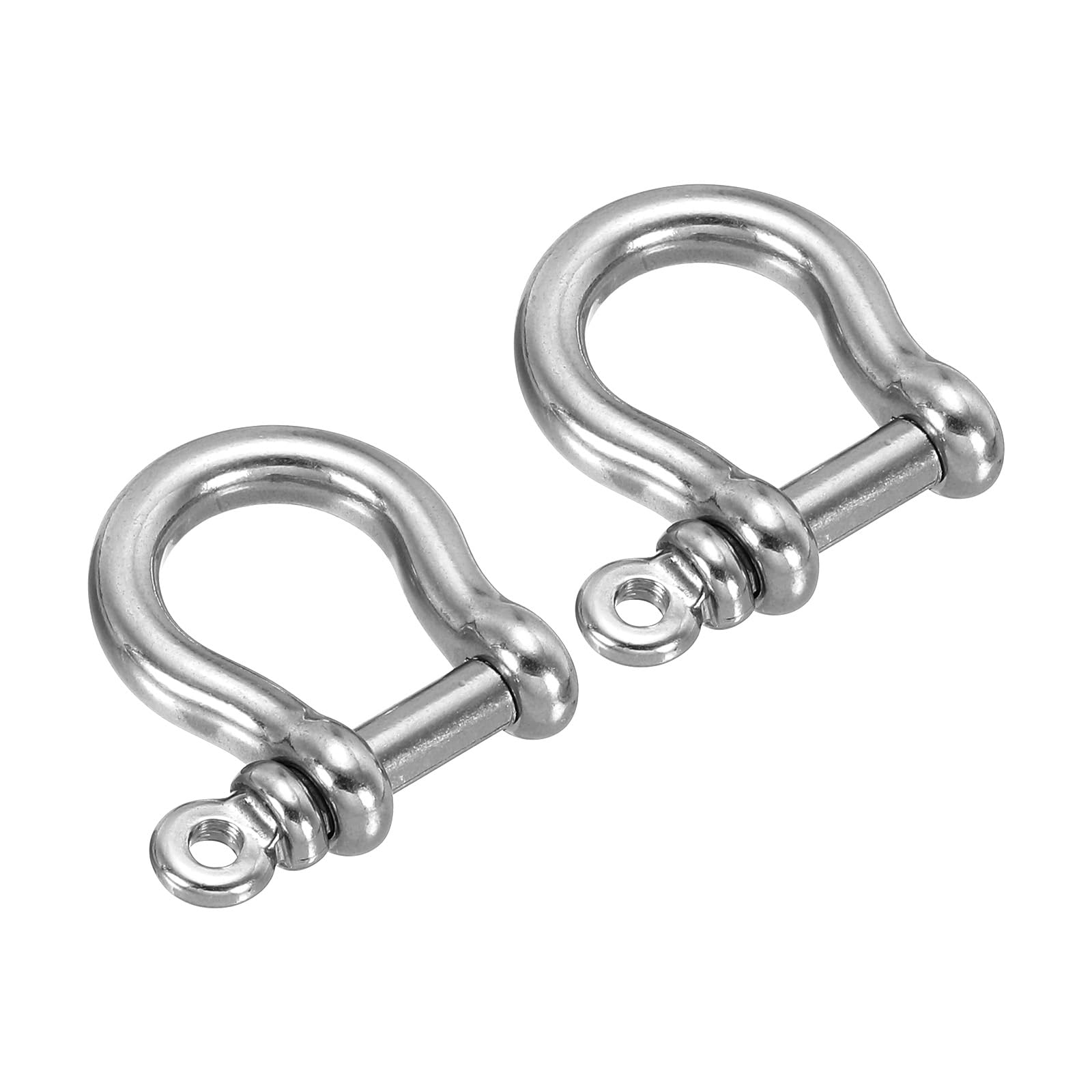 PATIKIL D-Ring Shackles, 2Pcs 5/16 Inch Inside Width Stainless Steel U Shape Small Shackle for DIY Leather Craft Replacement