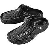 Roxoni Men’s Rubber Sport Clogs with Breathable Mesh Upper Slipper