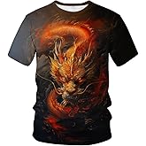 LAOLIUSN Traditional Chinese Dragon T-Shirt Funny Anime Graphic Tee Shirt
