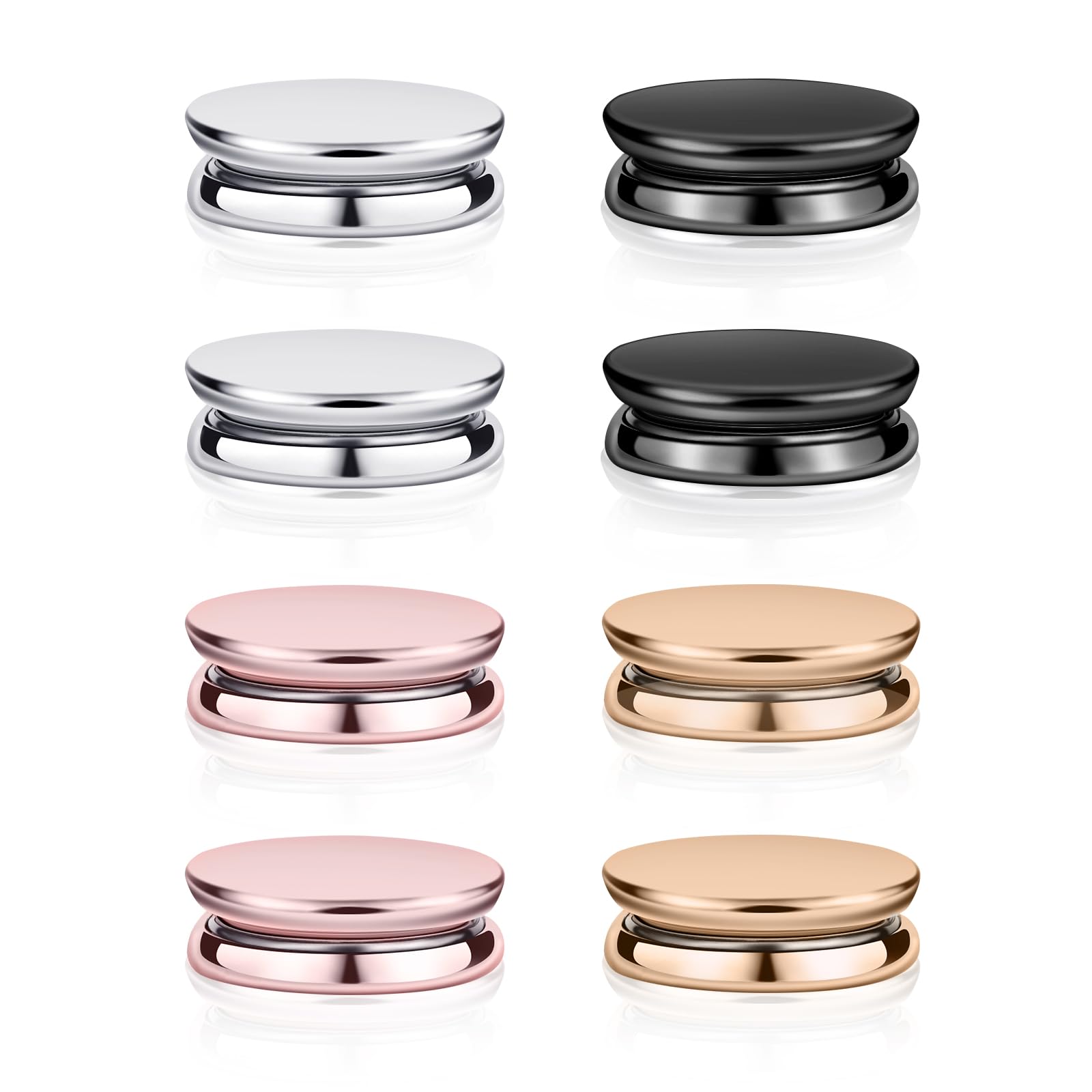 8pcs Magnetic Hijab Pins, Multipurpose Strong Magnetic Scarf Clasp Hijab Buttons No Snag Hijab Magnets Pinless Brooch Hijab Pins for Women Clothing Scarves (Oblate Style)