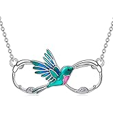 SELKAT Hummingbird/Phoenix/Owl/Dove/Flamingo/Raven/Blue Jay/Cardinal/Peacock/Eagle/Parrot/Robin Necklace for Women 925 Sterling Silver Bird Pendant Necklace Animal Jewelry Gift for Mother Wife