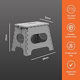 iTrend 11 Inch Folding Step Stool Heavy Duty Plastic Grey White view 7