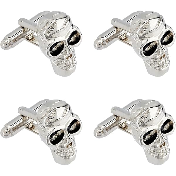 Scorpio Cuff Links Gothic Skull Cufflinks Tie Clip Set Black