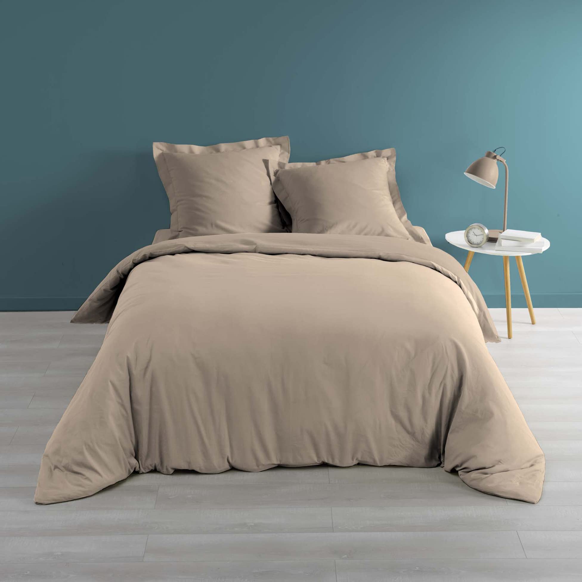 douceur d'intérieur, Duvet Cover (260 x 240 cm) Natural Percaline, Cotton Percale