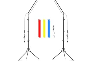 2 Pack Led Video Light Wand Stick, Obeamiu 5600K Led Photography Lighting Wand Kit with 63'' Tripod Stand/Color Filters, Studio Photo Lights for Video Recording/Streaming/Portrait/Vlog/Makeup/Podcast