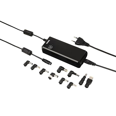 Hama Universal Netzteil mit einstellbarer Ausgangsspannung (12-22 Volt, 90 Watt) inkl. 10 Adaptern, schwarz