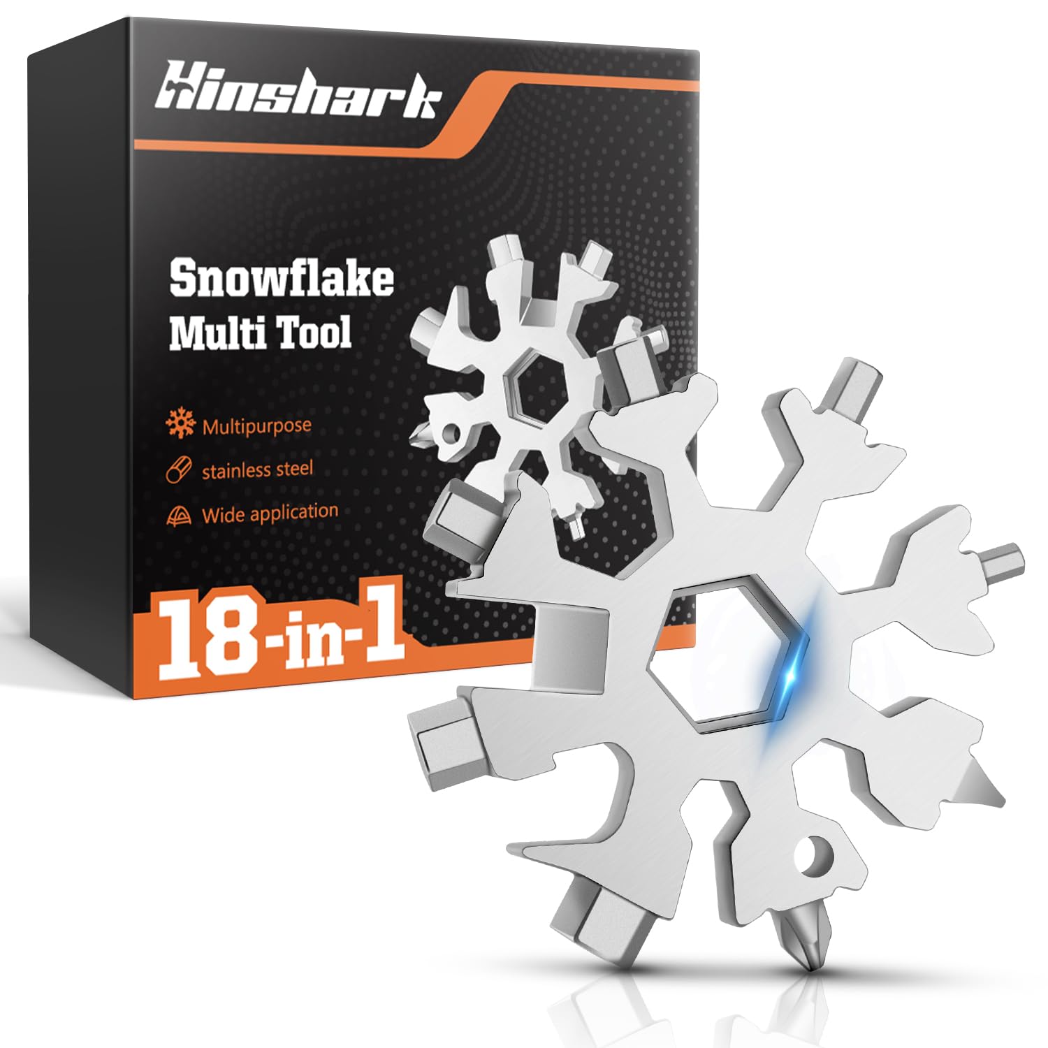 Hinshark Valentines Gifts for Him, 18-in-1 Snowflake Multi Tool, Gifts for Men Him Dad, Dad Birthday Gadgets Mens Gifts for Men, Mens Valentines Gifts, Easter Gifts for Adults, Father's Day Gifts