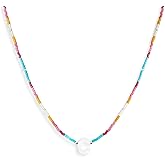 Agriajun Colorful Beaded Initial Heart Star Cross Choker Necklaces for Women, Boho Handmade Personalized Seed Beads Letter Name Necklace Beach Surfer Bohemian Jewelry Gift.