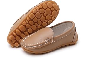 RVROVIC Kids Girls Boys Slip-on Loafers Oxford PU Leather Flats Shoes(Toddler/Little Kid)