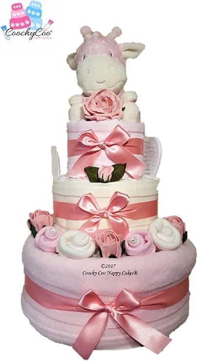 Deluxe Rose Pour Bebe Fille Girafe Gateau De Couches Pour Bebe Douche Panier Livraison Gratuite Amazon Fr Bebes Puericulture