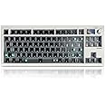 ZMX GMK87 Keyboard Barebones Kit - Gasket Mount Hot Swap PCB Triple Mode BT5.0/2.4G/Type-C Wireless Mechanical Keyboard with Knob VIA-Programmable Custom TFT-Screen RGB DIY Kit (White)
