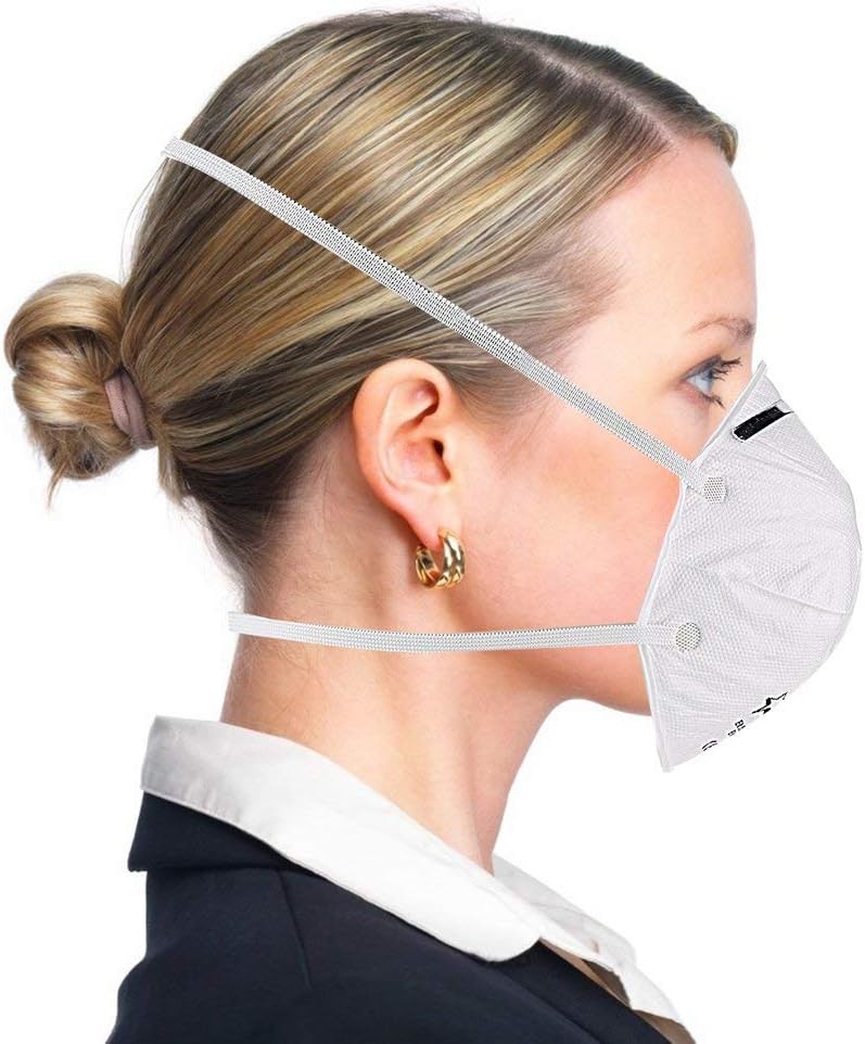 FFP2 Mask Anti Pollution N95 mask,FFP2 Filter PM2.5 Activated Carbon Filtration Exhaust Gas Reusable Face Mask Respirator for Dust Suitable for Outdoor Activities(6Pieces)