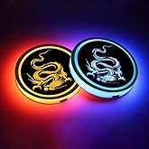 2 Pcs Car Cup Holder led Lights,7 Colors Luminescent Light Cup Pad,USB Charging Car Coasters,Luminescent Cup Pad Interior Atmosphere Lamp Decoration Light for Car