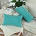 CaliTime Cozy Pillow Cover Case for Couch Sofa Bed Comfortable Supersoft Corduroy Corn Striped Both Sides 12 X 20 Inches Turquoise