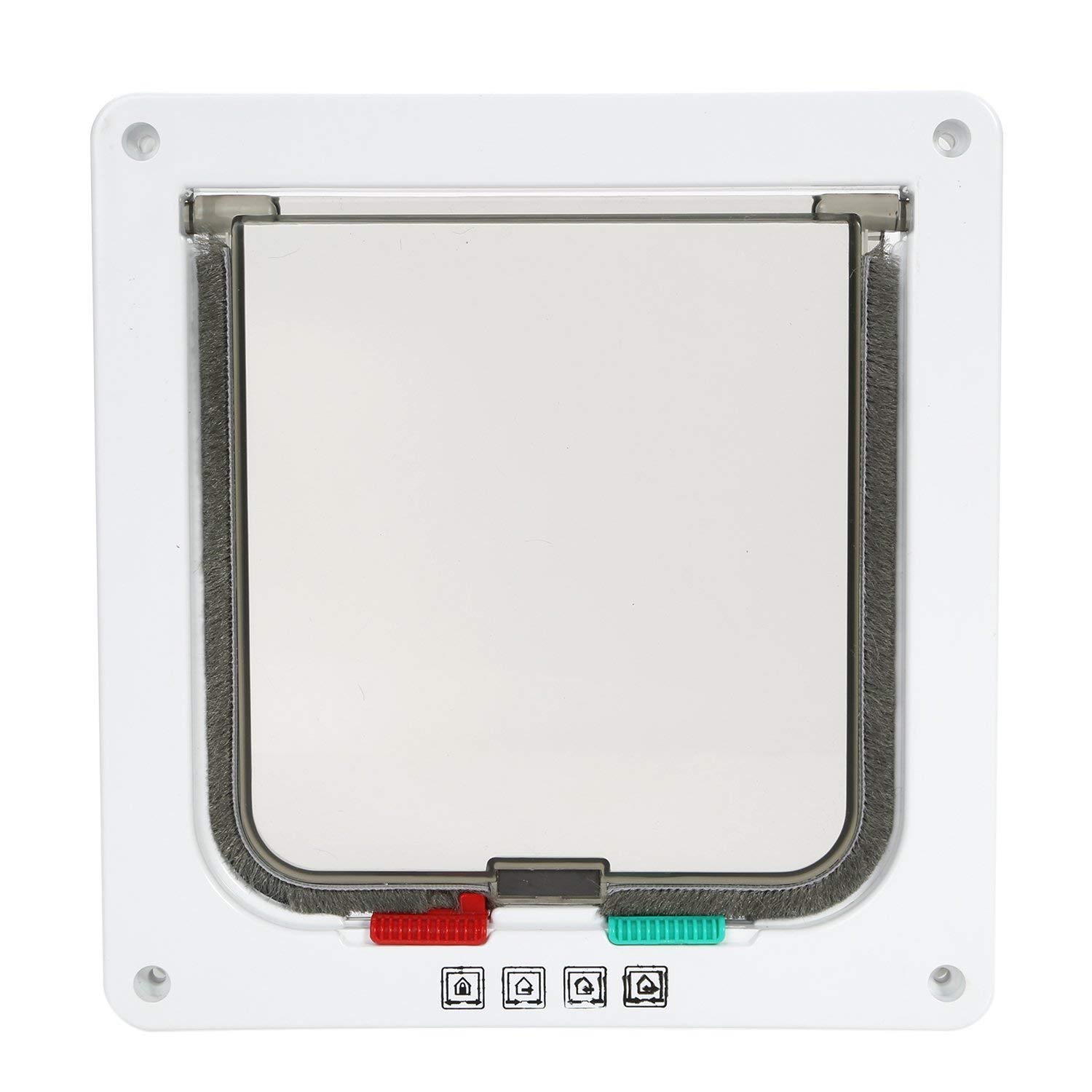 Buy UMEI Cat Flaps 4Way Locking Cat Door with Door Liner Locking White