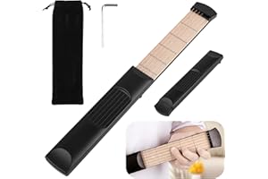 Anjetan 6-Fret Guitar Chord Trainer, Pocket Guitar Practice Neck, Portable Guitar Practice Tool, Guitar Chord Trainer for Beginners, 6-String Guitar Fingerboard for Home, Travel