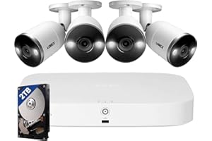 Lorex Fusion 4K Security Camera System w/ 2TB NVR - 8 Channel PoE Wired Home Security System w/ 4 Metal Cameras - Motion Detection, Two-Way Audio, Color Night Vision, Weatherproof Surveillance
