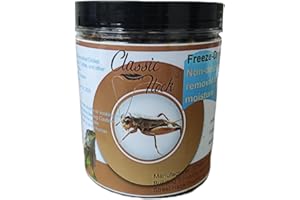 Classic Flock 3.5oz Freeze-Dried Cricket – High Protein Reptile & Amphibian Food for Healthy Pets，Suitable for Birds, Fish, Hedgehogs, Bearded Dragons, Lizards