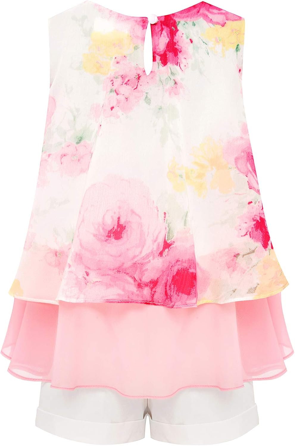 Bonny Billy Little Girls' Short Set Flower Top and Solid Pant 2 Pcs Suit: Clothing
