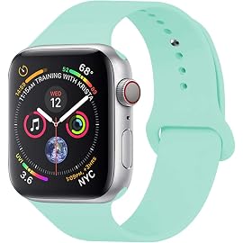 YANCH Compatible with for Apple Watch Band 38mm 42mm 40mm 44mm, Soft Silicone Sport Band Replacement Wrist Strap Compatible with for iWatch Series 4/3/2/1, Nike+,Sport,Edition
